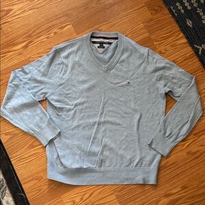 Tommy Hilfiger Pima Cotton Grey Lightweight Pullover Sweater Men's size L